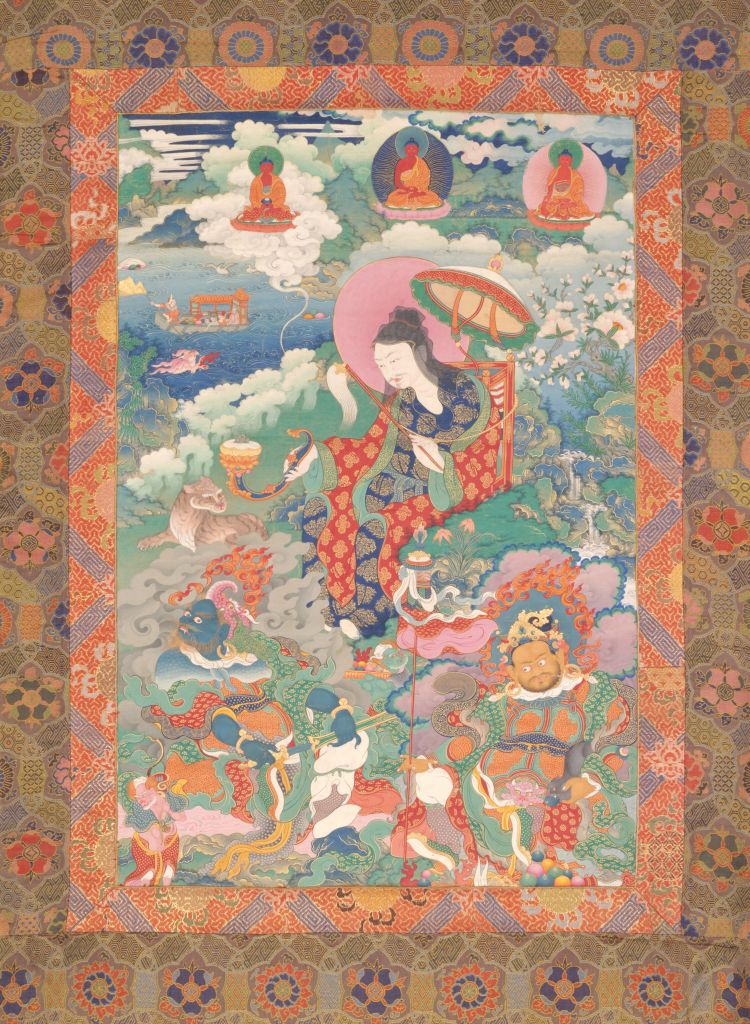 图片[1]-Dharma Dora Venerable and the King of Heaven Thangka-China Archive